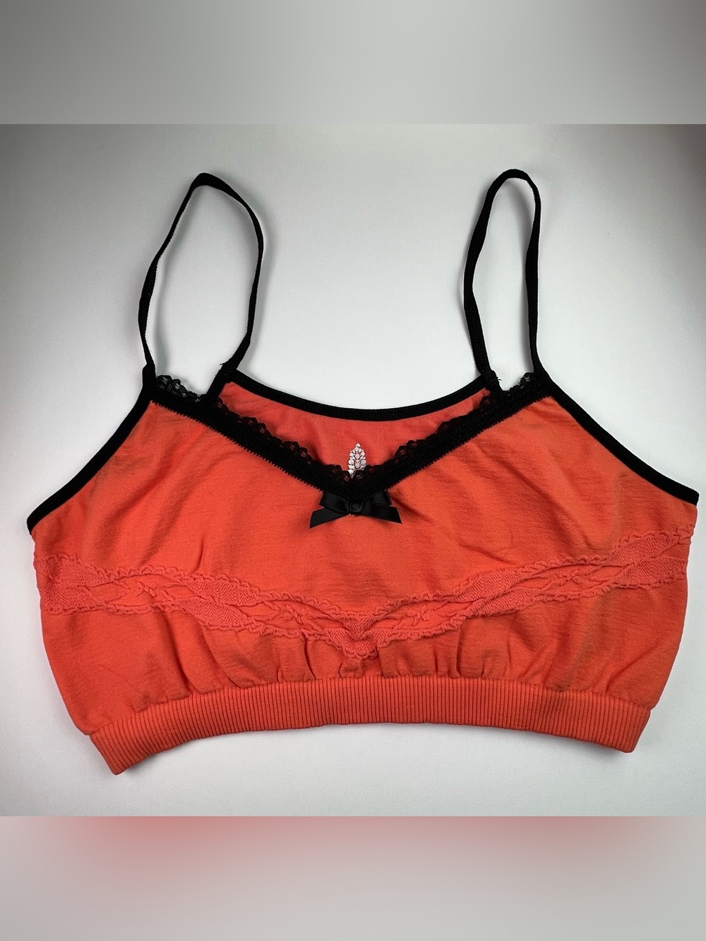 Free People Coral Black Lace Bralette Cami NWOT M/L